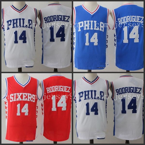 

philadelphia 76ers men 14 sergio rodriguez white fashion basketball jersey, Black