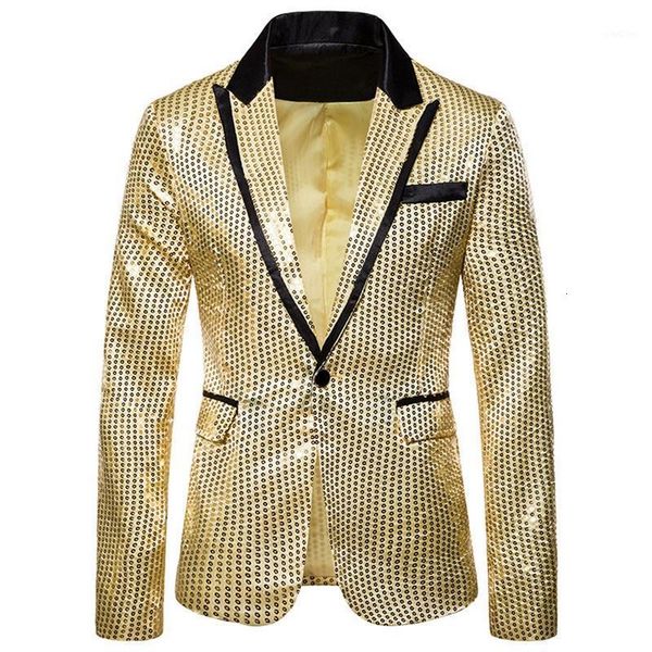 

men's suits & blazers shiny sequins suit jacket coats blazer one button tuxedo for party wedding banquet prom nightclub dancer suit jac, White;black