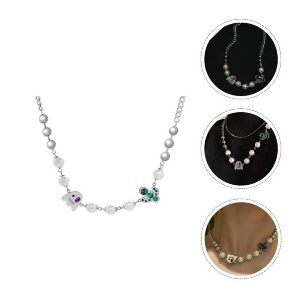 

pendant necklaces 1pc delicate ghost necklace stylish jewelry decor neck, Silver