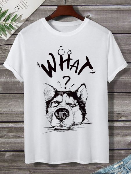 

men dog and letter graphic tee 85pz#, White;black