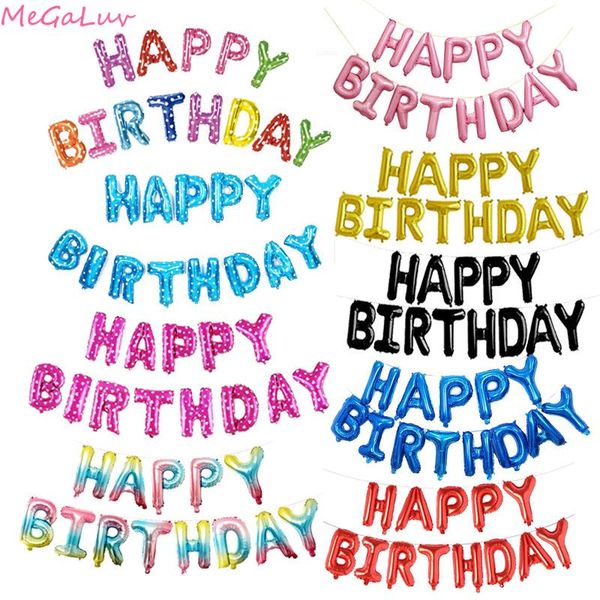 

party decoration 16 inch letters happy birthday foil balloons wedding decor kids alphabet air ball baby shower supplies globos