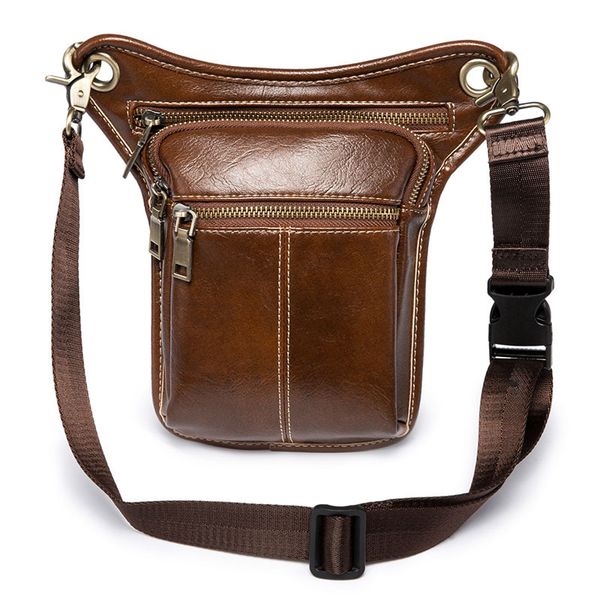 Gürteltasche Männer PU Leder Bein Vintage solide kleine Taille Taschen Mann Persönlichkeit Telefon Beutel Designer Pack Reisen