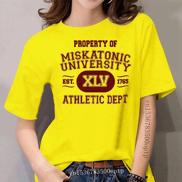 

women's t-shirt women property of miskatonic university athletic dept tshirt t shirt, White