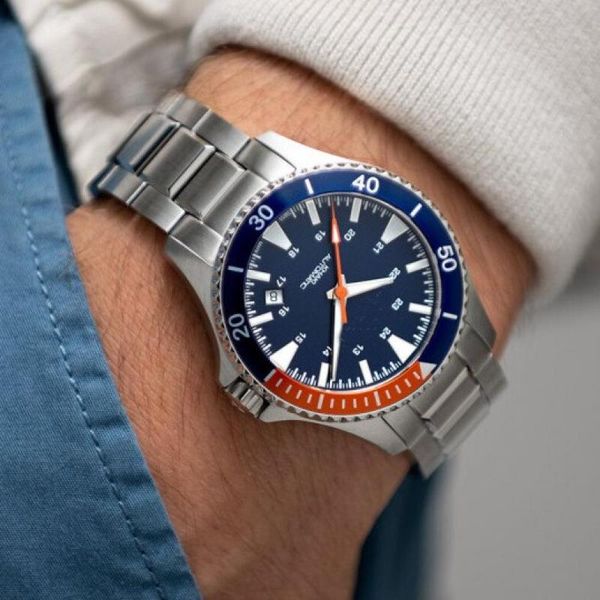 

wristwatches 2021 swiss watch khaki navy men watches blue quartz diving fashion business wristwatch for gifts, Slivery;brown