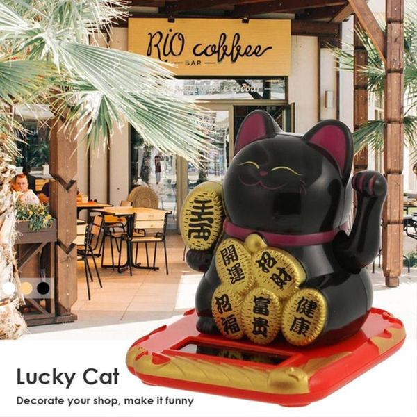 

decorative objects & figurines chinese lucky wealth waving gold welcome statue ornament hand sculpture car decoration home c1b8