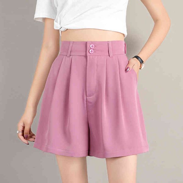 

women's shorts casual streetwear black purple pink red summer wide leg ladies loose high waist bermuda feminina f4rm, White;black