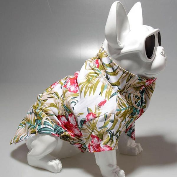 

dog apparel pet shirt hawaiian style turndown collar summer breathable costume vest clothes for small dogs