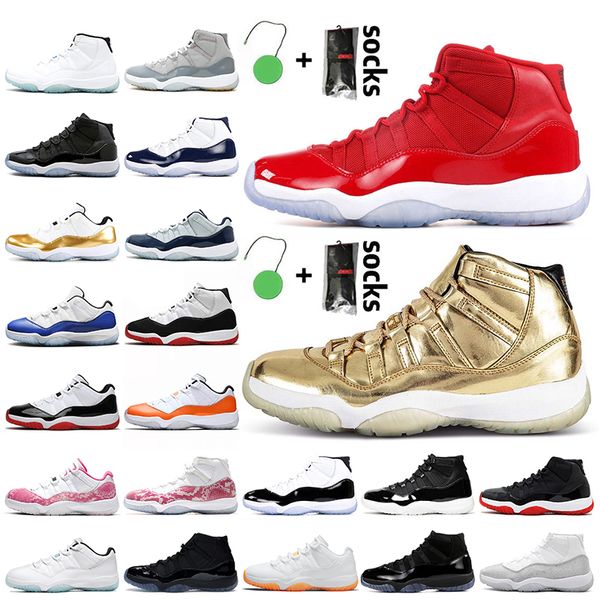 

jumpman 11 11s mens basketball shoes win like 96 metallic gold jubilee 25th anniversary bred cap and gown womens trainers sneakers