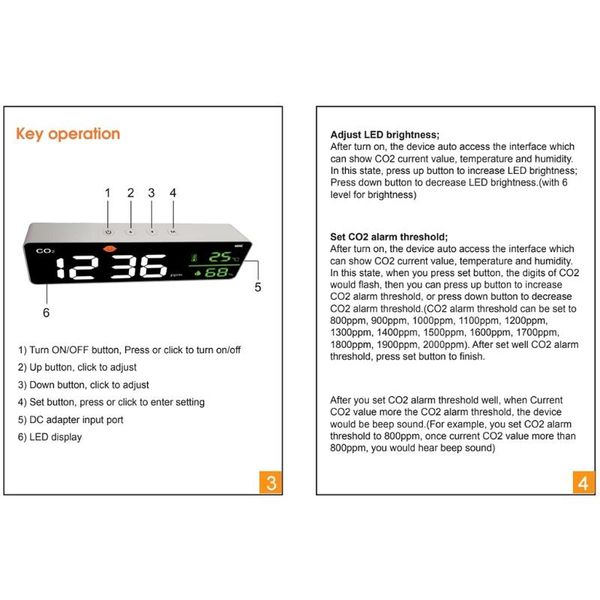 

gas analyzers e15a wall mounted co2 detector 400-5000ppm carbon dioxide air quality tester for real-time data with alarm set