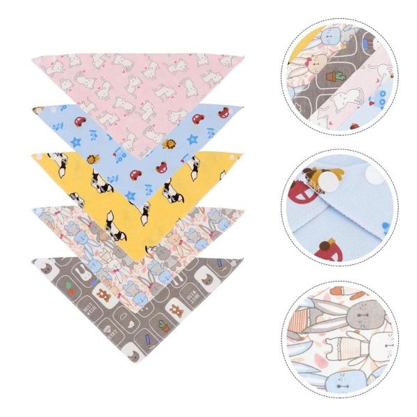 

pacifiers# 5pcs baby cotton drool bibs cartoon printing bandage for borns infants