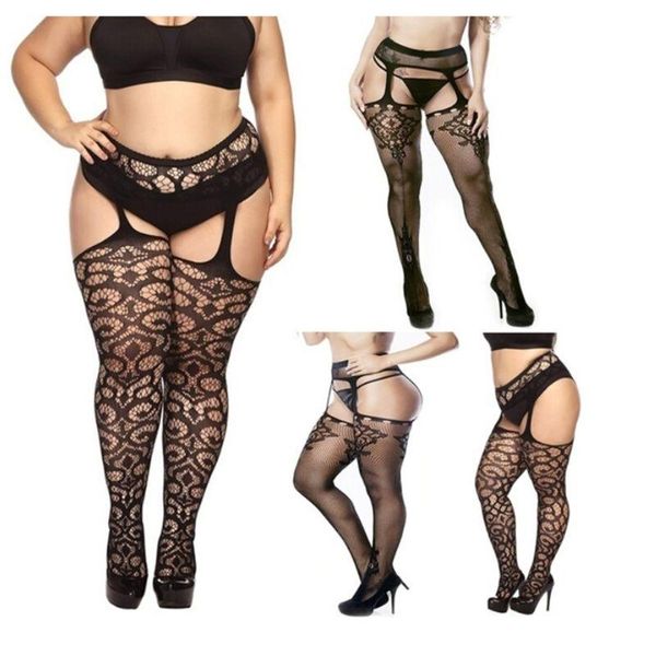 

socks & hosiery 5 styles fashion women suspender pantyhose tights plus size stockings, Black;white