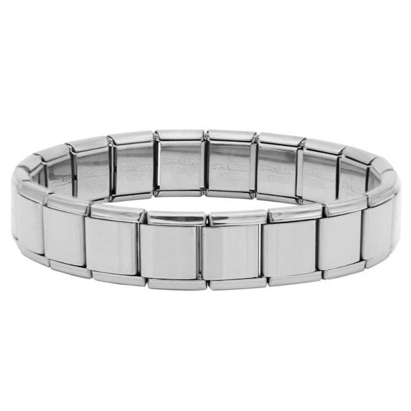 

link, chain fyour 2021 european fashion charm elastic stainless steel bracelet fit 13mm links for men male jewelry gift g005, Black