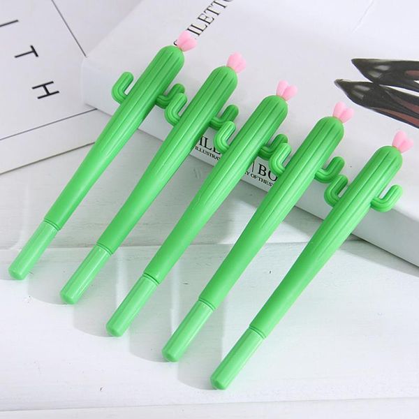 

gel pens 2pcs 0.5mm creative cactus shape cute praize gift kids student school office writing supplies kawaii stationery1