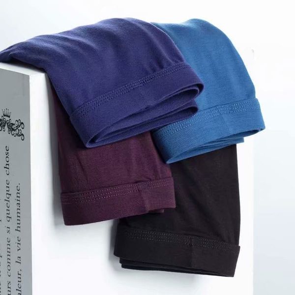 

comfortable modal solid color large size middle aged men's underwear, Black;white