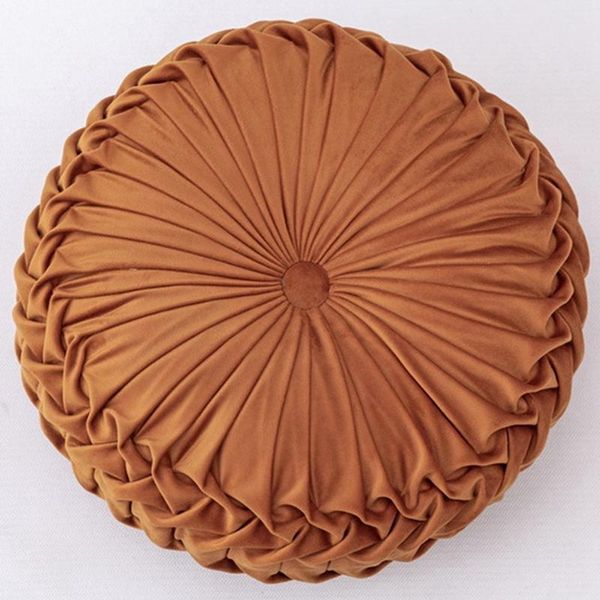 

pillow ak40 nordic round soft seat cushion velvet cattail hassock manual wheel futon pouf