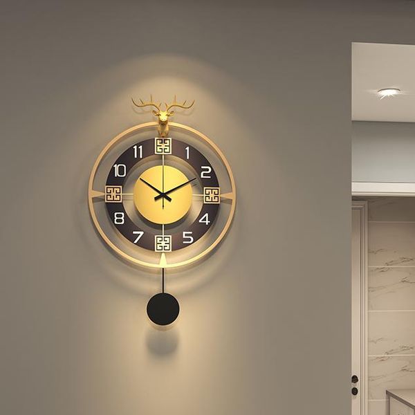 

wall clocks deer nordic style clock creative modern minimalist fashion living room metal reloj de pared decorations