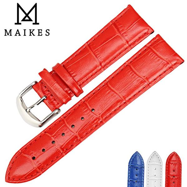 

watch bands maikes genuine cow leather straps fashion red 12mm 14mm 16mm 17mm 18mm 19mm 20mm 22mm accessories wristband, Black;brown