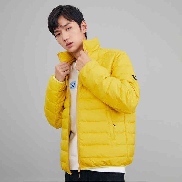 

men's autumn and winter new men's youth stand collar white duck down jacket light men's down jacket, Black