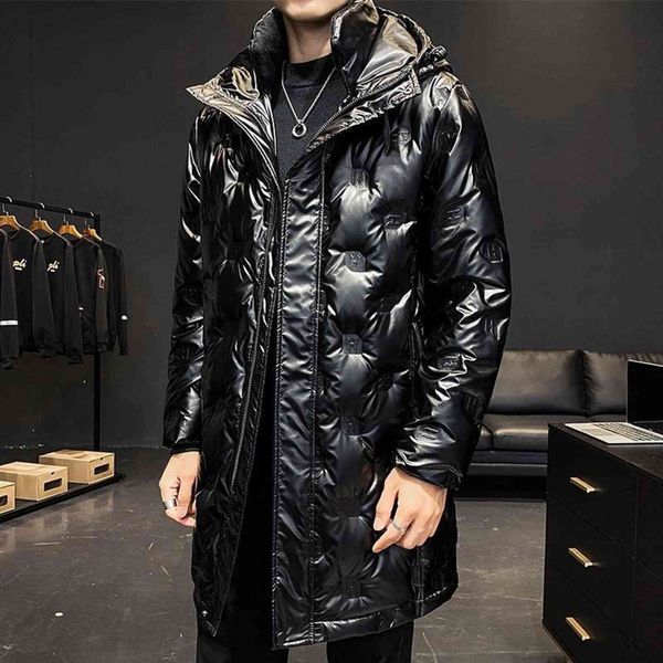 

men's hooded down et, light coat, street cloth, korean fashion, trend 2021, Black