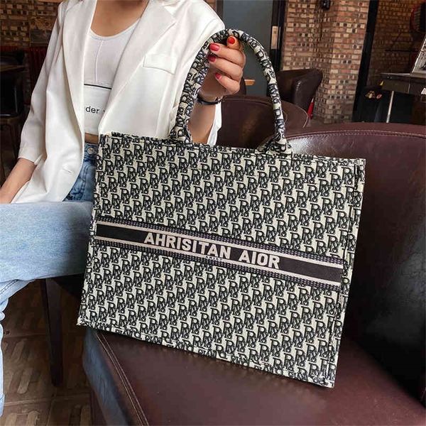 

83% off wholesale sale new fashion large capacity tote hand women's canvas embroidery shopping one shoulder bag