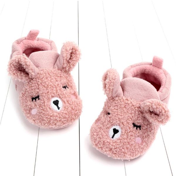 

boots baby shoes toddler born crawling boy girl lamb slippers trainers fur winter animal ears indoor footwear, Black;grey