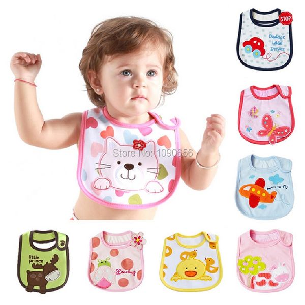 0-3years Baby Bibs Младенческие слюны Полотенца Newborn Bib Носить BURP Скатерки 3 Слои Водонепроницаемый Высочайшее Качество Бабадор Банданас 210413