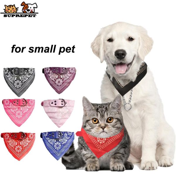 

dog collars & leashes suprepet lovely adjustable small collar for dogs pet slobber towel pitbull cat print scarf design neckerchief