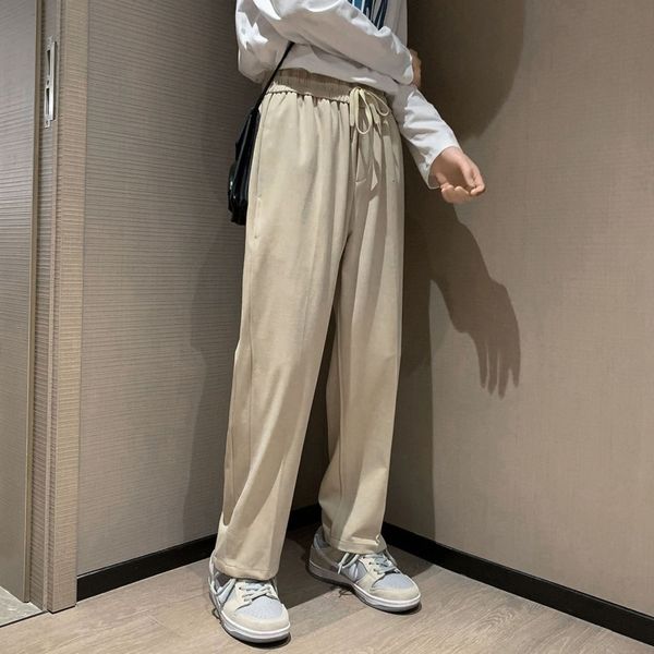 

men's pants spring summer wide-leg fashion khaki black casual men streetwear korean loose straight-leg mens trousers jd48