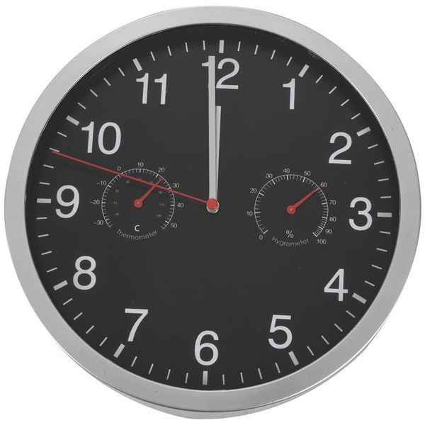 

wall clocks 3 in 1 silent quartz clock quiet movement hygrometer no-ticking home art decor