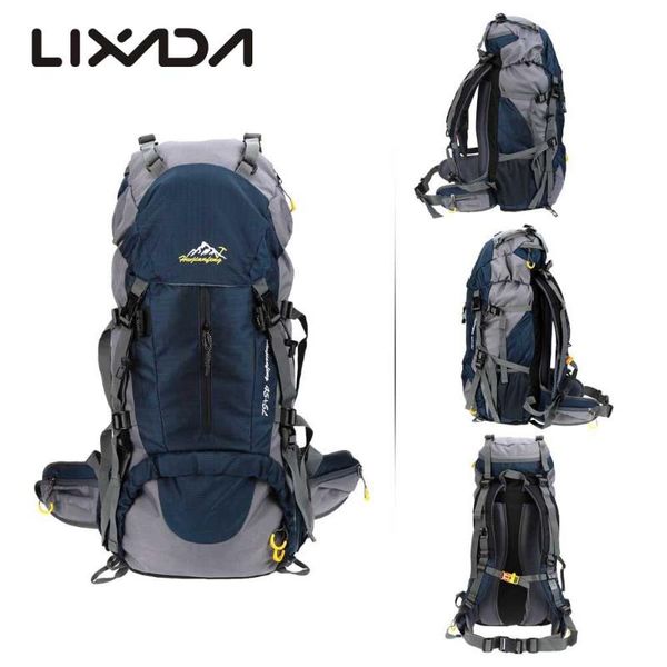 

lixada 50l waterproof rucksack outdoor sports hiking trekking camping travel backpack pack climbing knapsack with rain cover bags