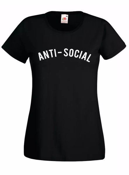 

t-shirt shirt women j2051 anti-social media black club, White;black