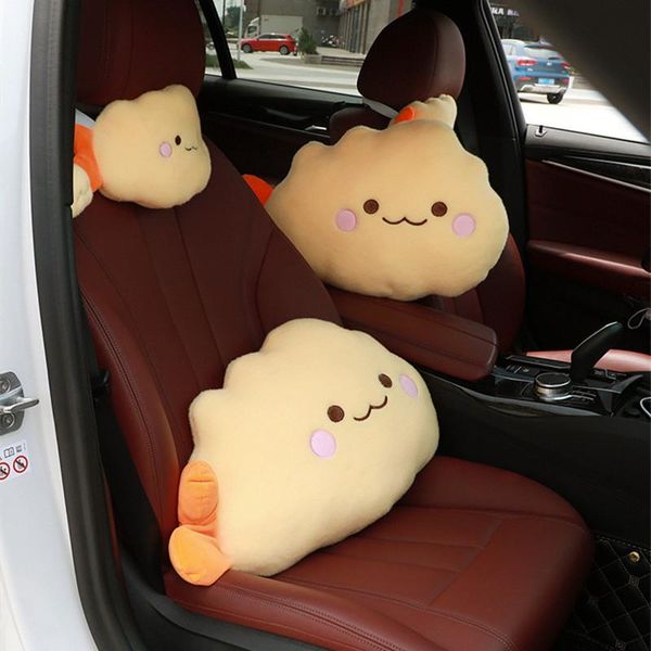 

Seat Cushions Cute Fried Shrimp Car Shoulder Pad Office Sofa Cushion Pillow Key Pendant Neck Plush