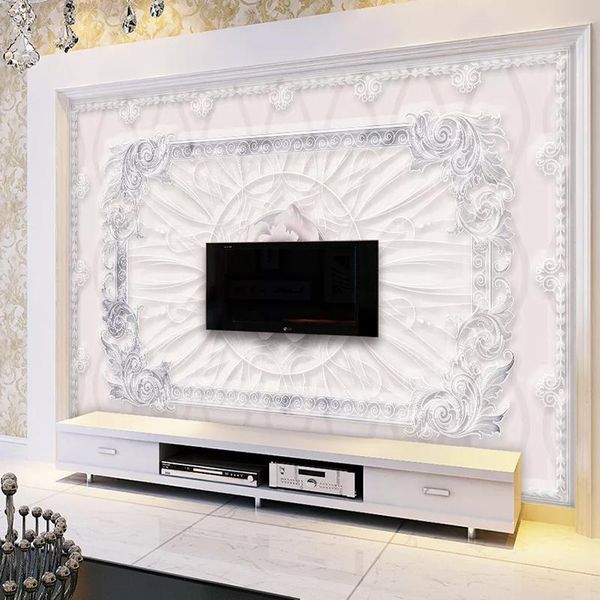 

wallpapers european style embossed flower pattern po murals wallpaper living room el luxury art background wall painting decor fresco