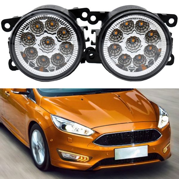 

2pcs fog lights for ford focus mk2/3 fusion fiesta tourneo transit 2001-2015 with led bulbs fog lamp assembly super bright