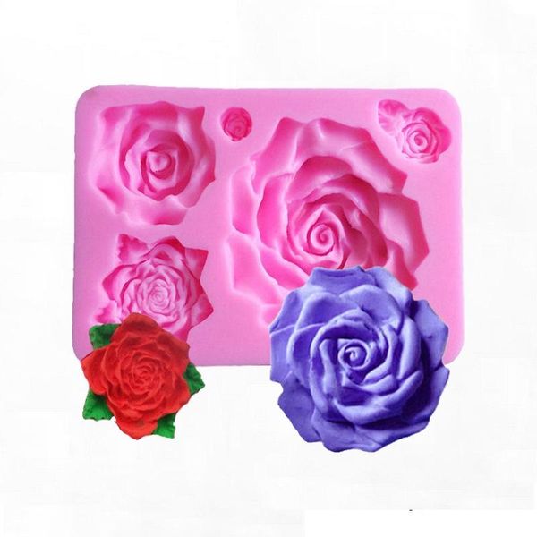 

1pcs roses silicone soap mold lace flower diy handmade lovely 3d stereo fondant tool creative torso embossed mould craft tools