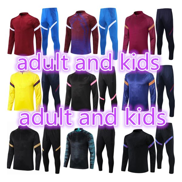 

2021 and kids hazard football tracksuit soccer training suit 2022 survetement de foot chandal jogging tracksuits, Black