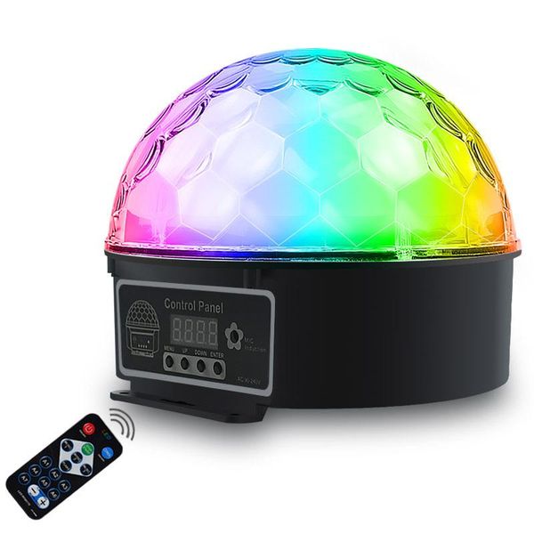 

effects led crystal magic ball 9 color party dmx512 light with remote control dj stage sound