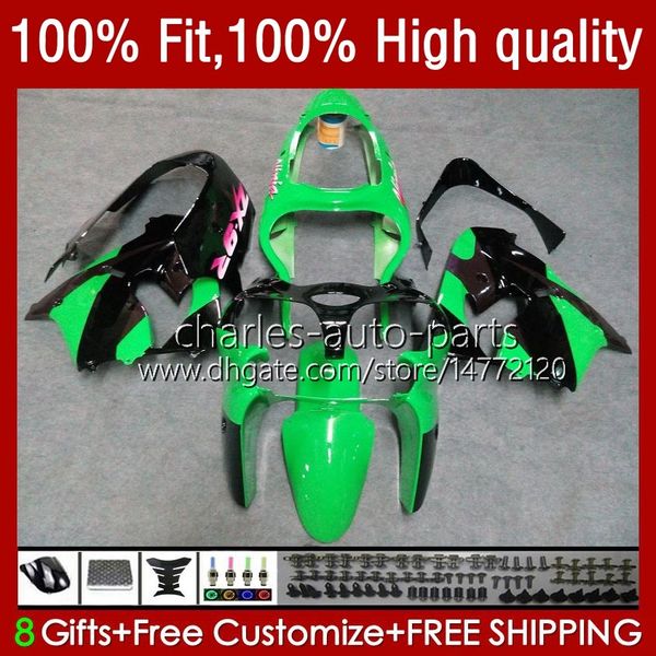 Carenature per stampi ad iniezione per KAWASAKI NINJA ZX 9R 900 CC ZX9 9 R 98-03 Kit carrozzeria 25No.33 ZX900 ZX9R Verde blk 00 01 02 03 ZX-9R ZX-900 900CC 2000 2001 2002 2003 Corpi OEM