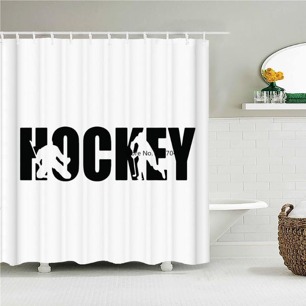 

shower curtains hockey sports 3d bathroom modern simple style black white bath curtain fabric waterproof polyester with hooks