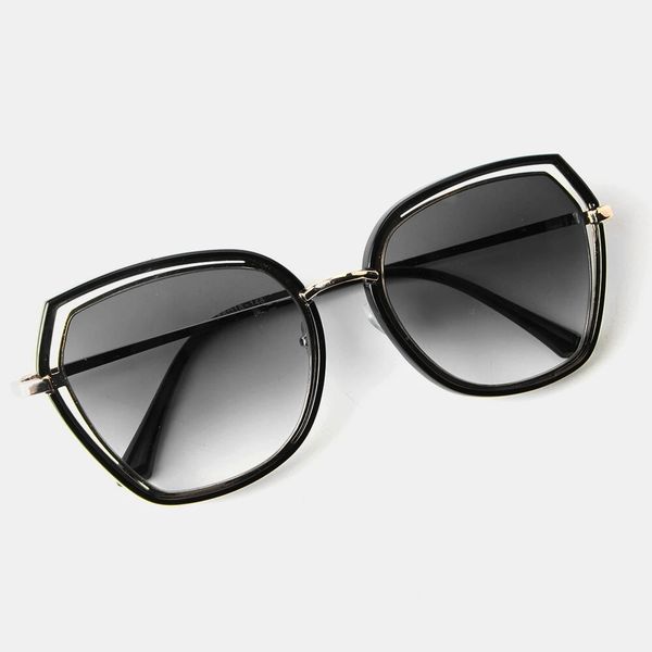 

women's leopard round frame retro sunglasses, Black