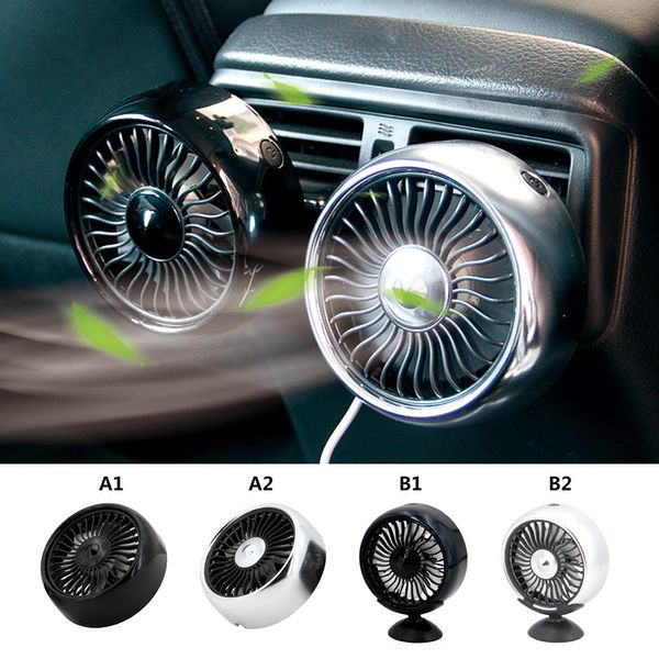 Ventola per auto Lame a striscia dritta Ventola per presa d'aria per auto Clip in silicone Comoda luce a LED Regolazione del vento a tre velocità