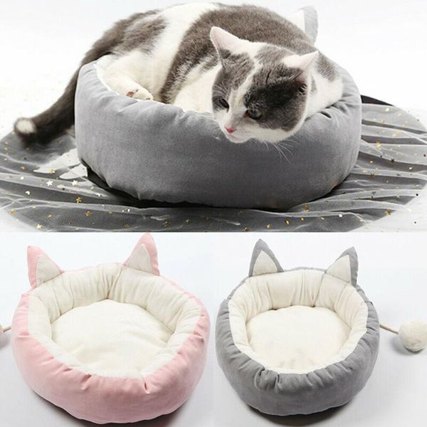 

cat beds & furniture 1pc winter cute cartoon pet dog calming bed round nest warm soft plush comfortable for sleeping