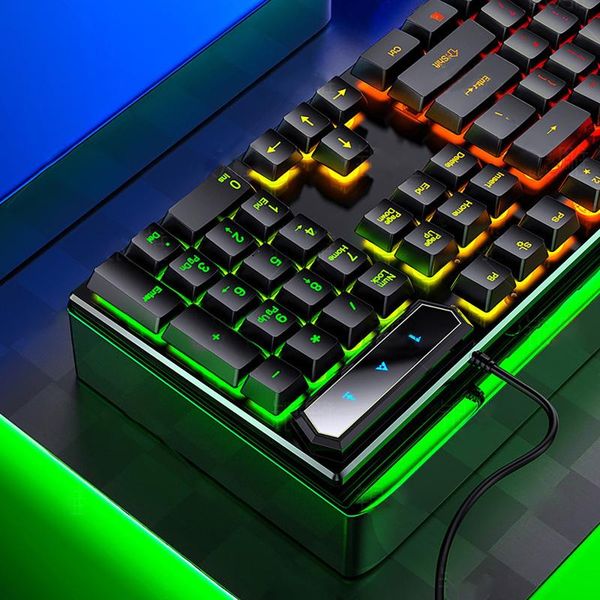 

lighting gaming keyboard backlit usb wired curved key fashion for desklapcomputer pc keyboards