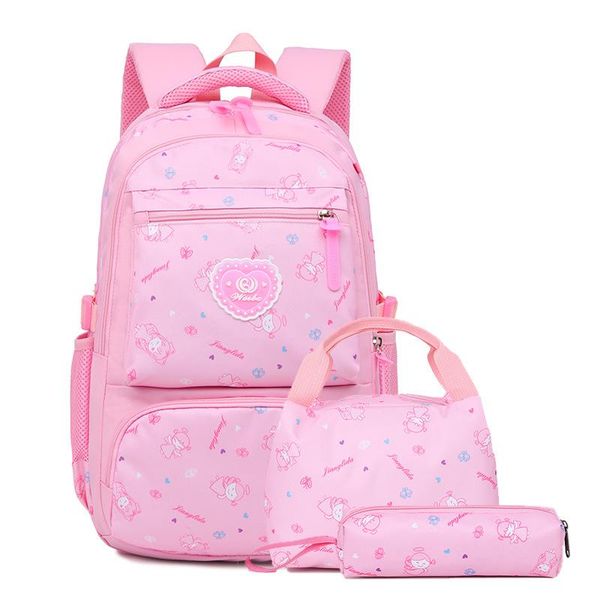 

3pcs/set children school bags girls orthopedic schoolbags kids princess backpack primary backpacks pencil case mochila