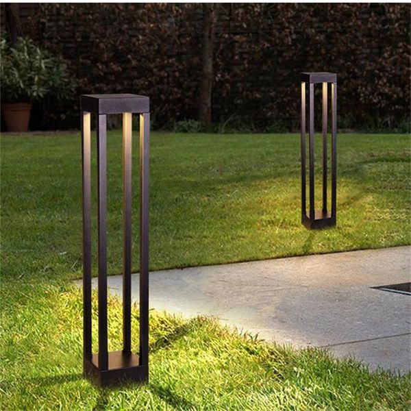 

square aluminum waterproof led lawn lamps 10w cob exterior bollard light garden outdoor floor courtyard road lighting