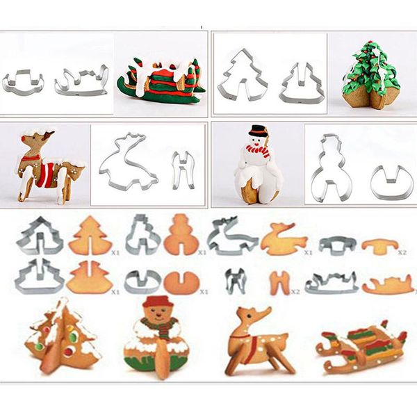 

baking moulds christmas cookie cutters set stainless steel 3d sea cake mold biscuit mould snowflake fondant cutter kit diy tools ct2304