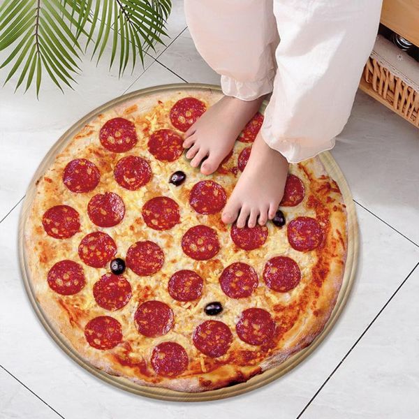 Tappeti Promozione Pizza Modello Uovo Coperta Tappeto di flanella Decorazioni per la casa Camera da letto Soggiorno Stampa 3D antiscivolo alla moda