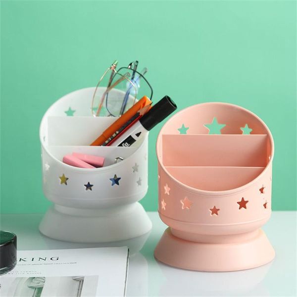 

storage boxes & bins home 3 compartments large-capacity plastic pencil case multifunction deskbox makeup rack