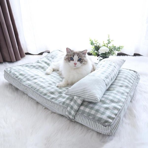 

square bowknot cute sofa nest pet cushion cat litter kennel sleep beds & furniture