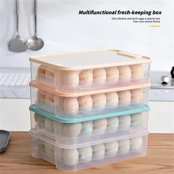 

kitchen multi-layer leak proof dumpling storage box fruit egg organizer refrigerator fresh keep #t2p bottles & jars